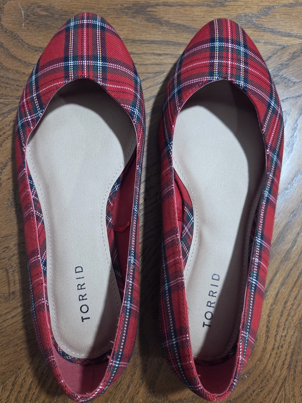 torrid Red Plaid Pointed Toe Flats